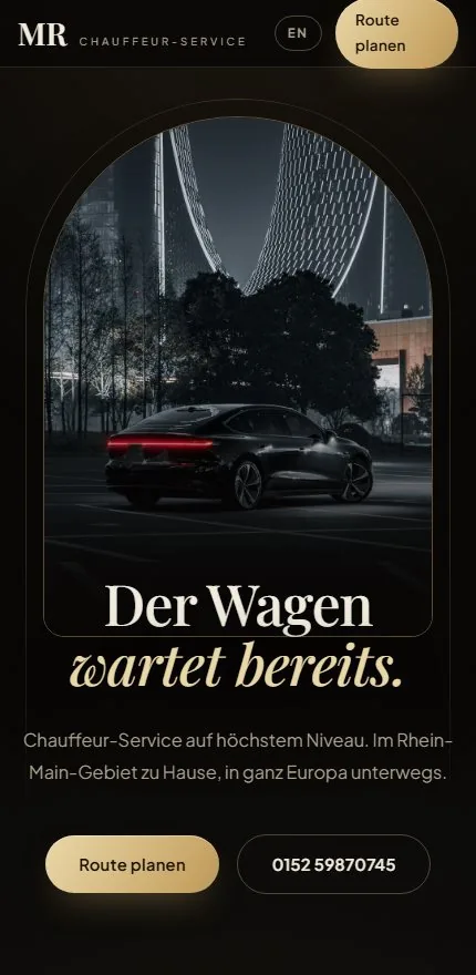 Mobile Ansicht des MR Chauffeur-Service